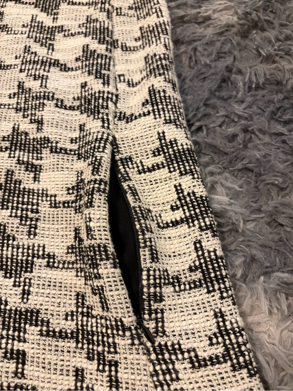 ME+EM Houndstooth Knit A-Line Shift Dress Sleeveless Pockets Black White US 10 - Picture 4 of 8